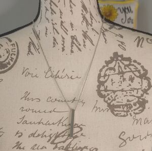 Sleek Silver Bar Pendant Necklace (Free W Purchase!)